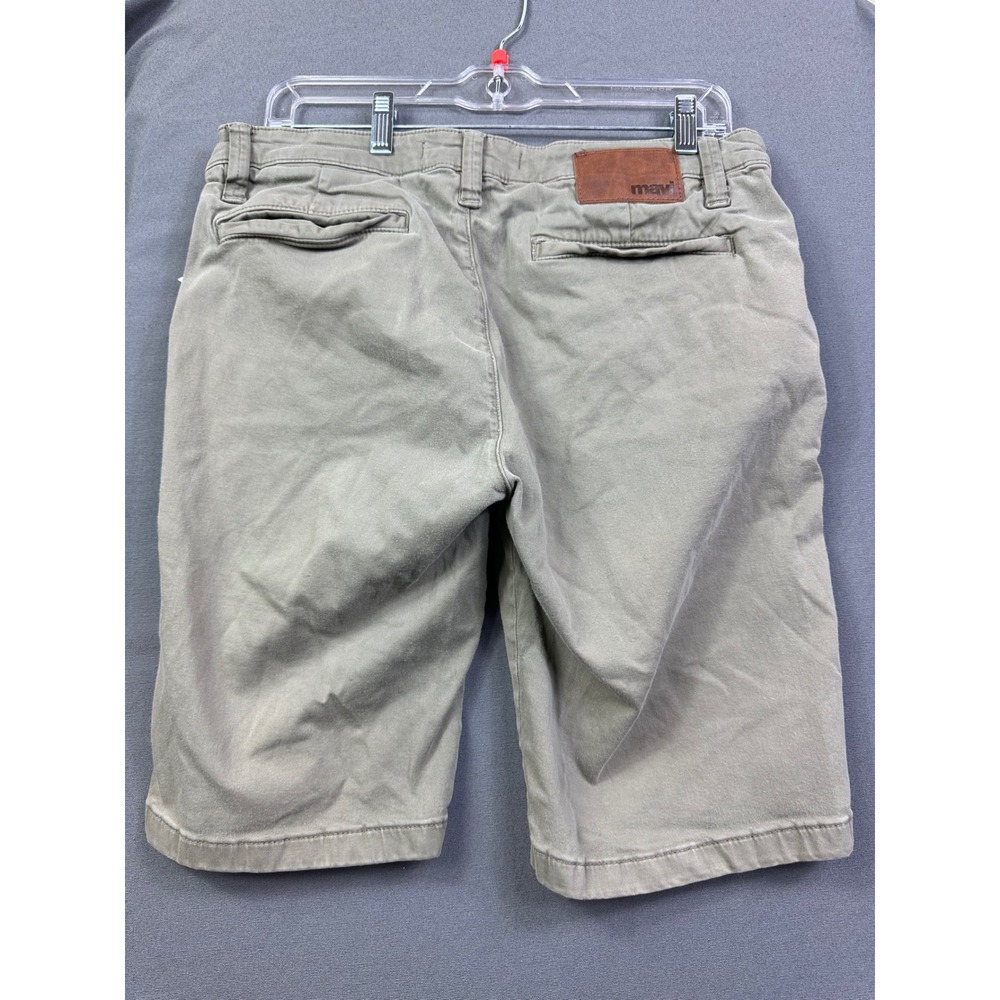 Mavi Jacob 600 Men Chino Shorts Olive Green Khaki Size 33 Cotton Stretch 5Pocket